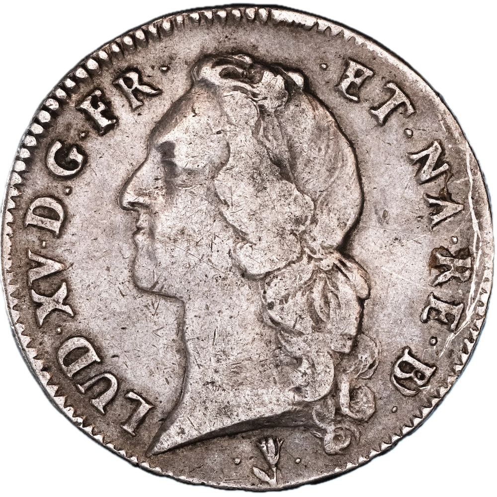 Pièce de monnaie : Louis XV-Écu de Béarn au bandeau 1755 Pau