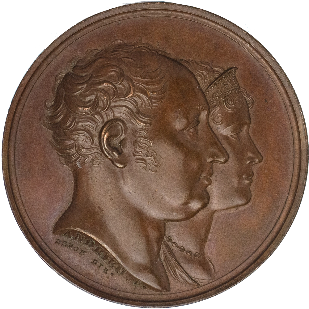 Médaille : France. Napoleon I Médaille 1810 Maximilien I Joseph visite à la Monnaie de Paris