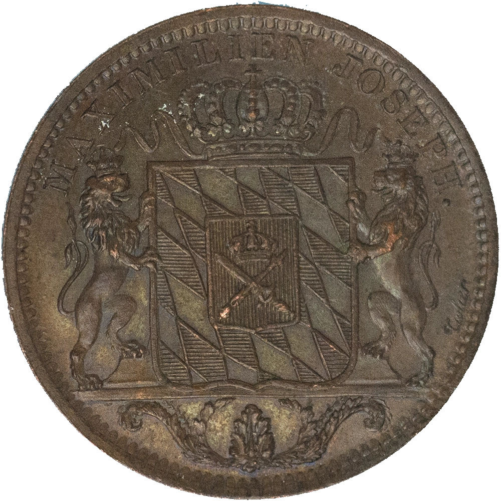 Médaille : Monnaie de visite, module de 2 francs, pour Maximilien I Joseph de Bavière 1810