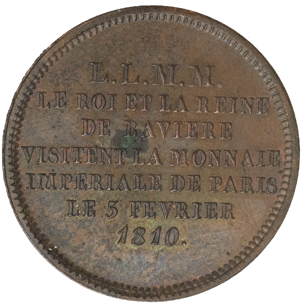 Médaille : Monnaie de visite, module de 2 francs, pour Maximilien I Joseph de Bavière 1810