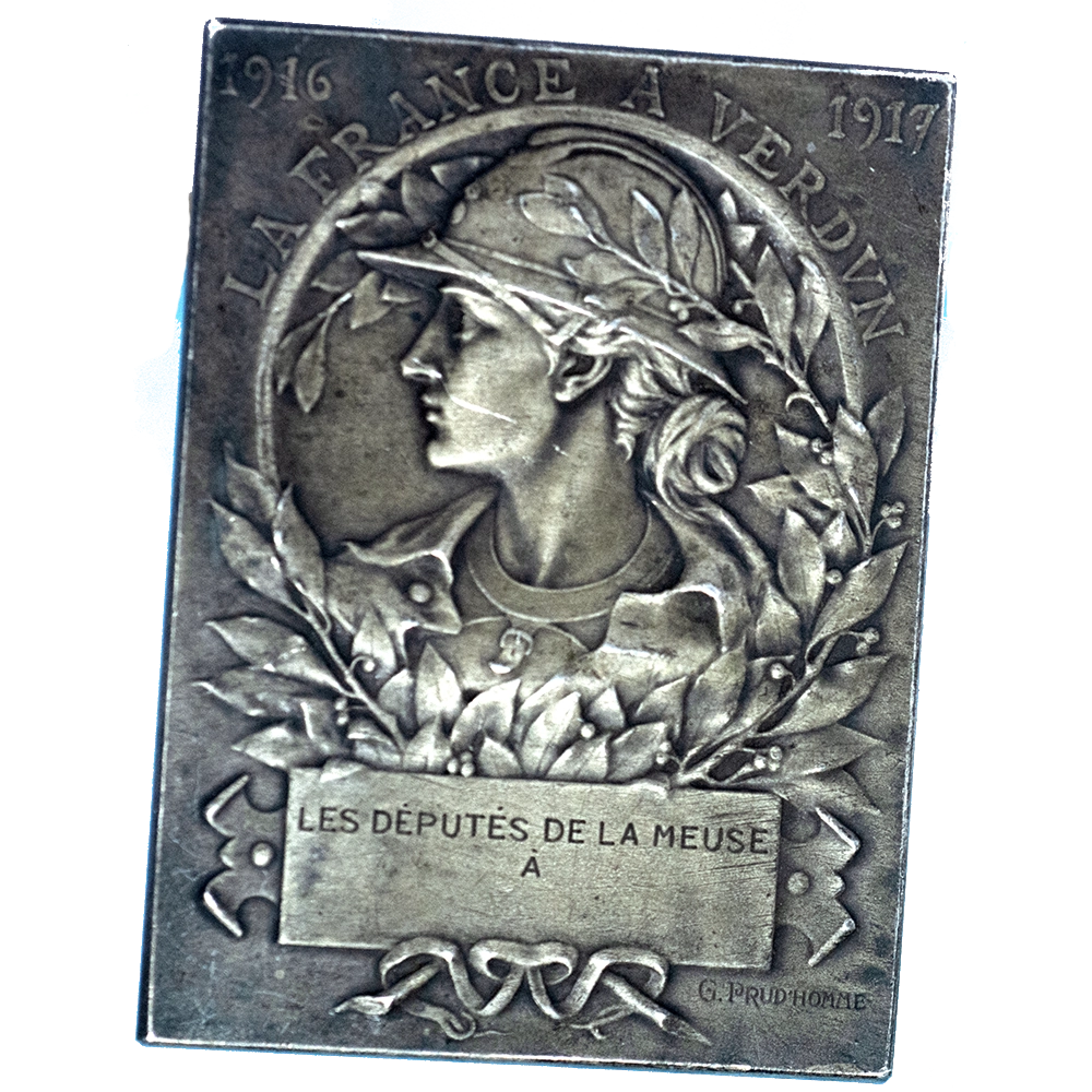 Troisième République : Plaquette 1917 verdun Georges-Henri Prud'homme