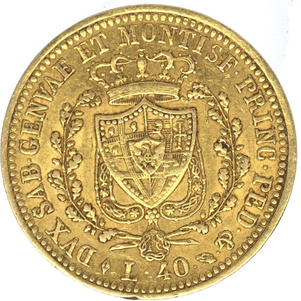 Pièce de monnaie : Italie-Royaume de Sardaigne-40 lire Charles Félix 1825 Turin