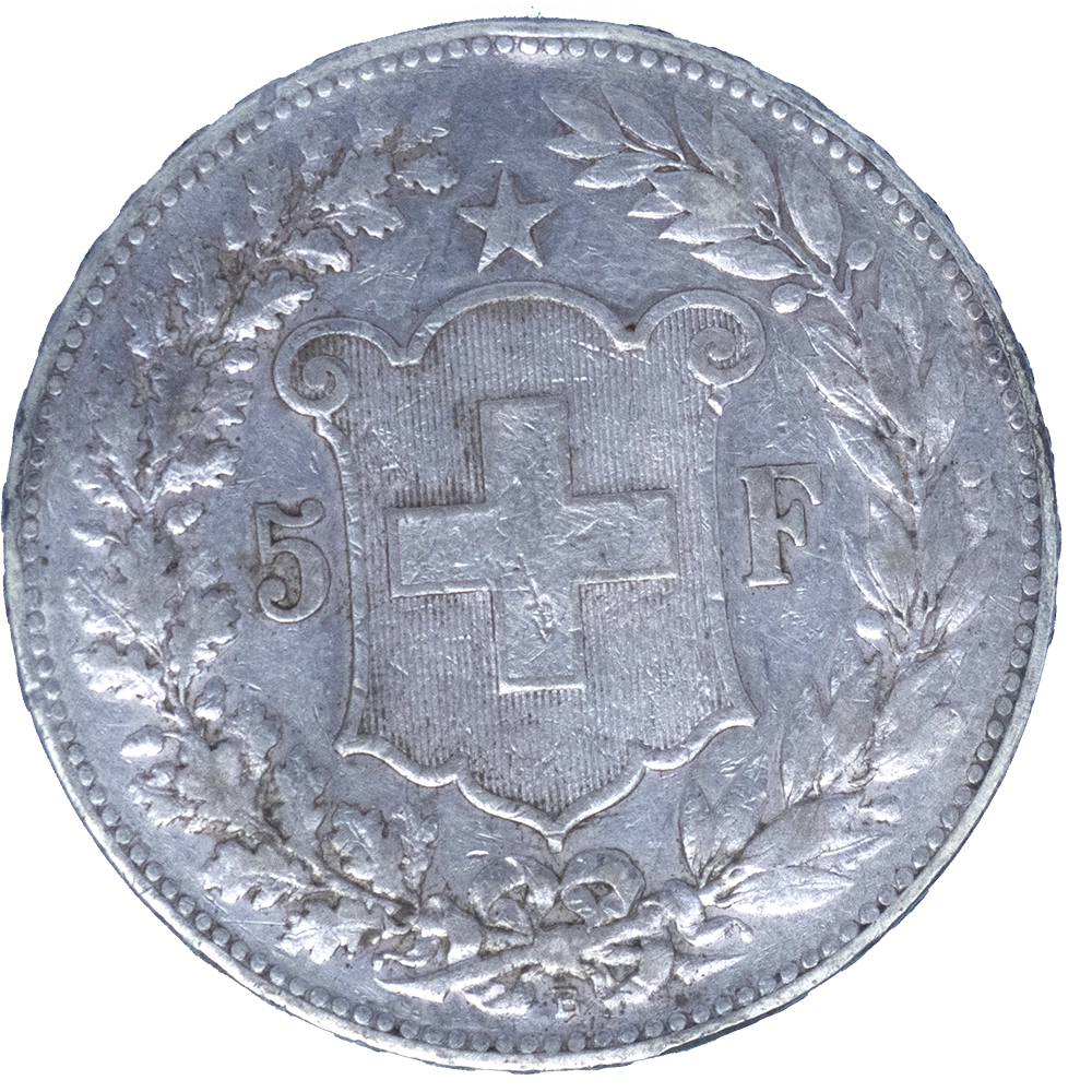 Pièce de monnaie : Suisse-5 Francs Confédération Helvétique 1890 Berne