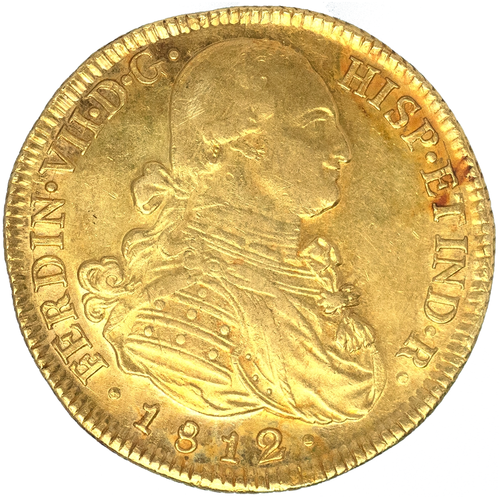 Pièce de monnaie : Chili-Ferdinand VII d'Espagne 8 Escudos or 1812 Santiago