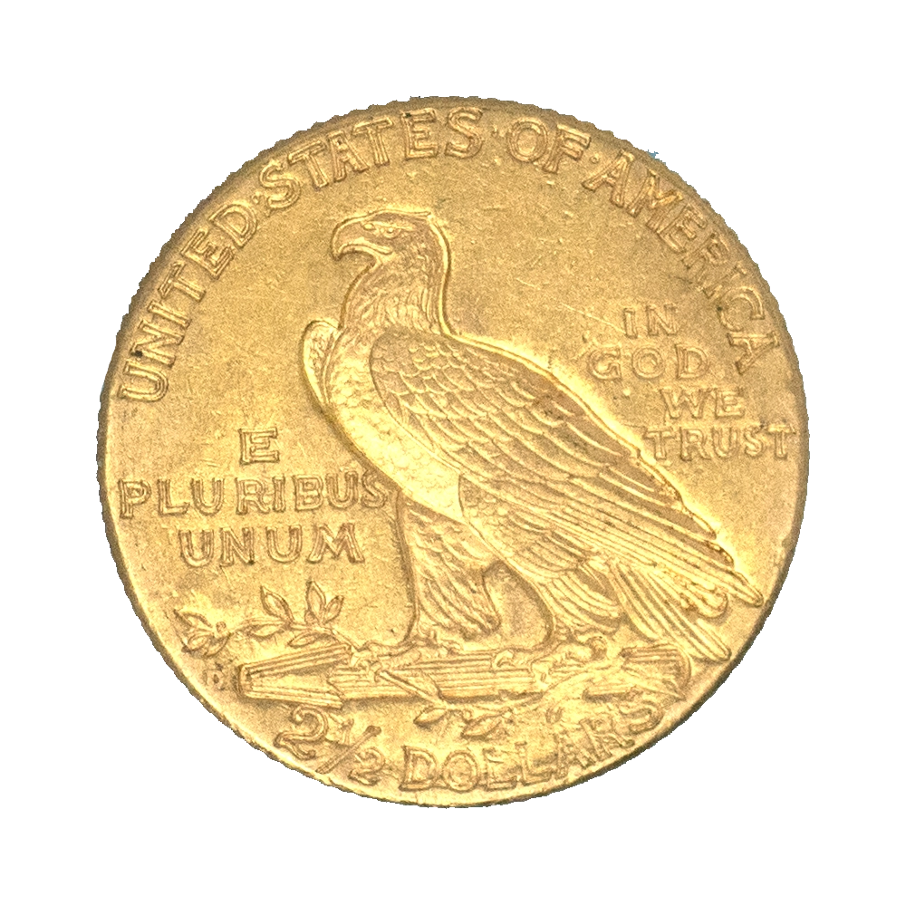 Pièce de monnaie : Etats-Unis- 2,5 dollars tête d'indien 1925 Philadelphie