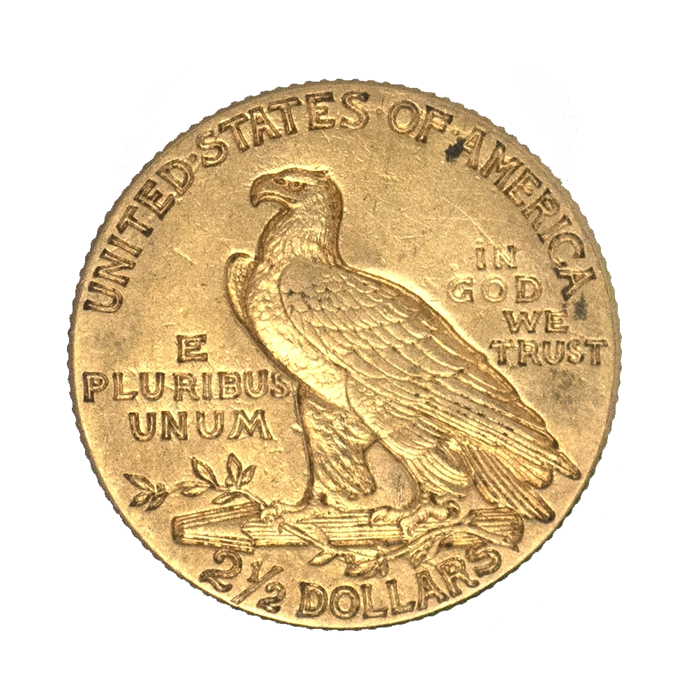 Pièce de monnaie : Etats-Unis- 2,5 dollars tête d'indien 1913 Philadelphie