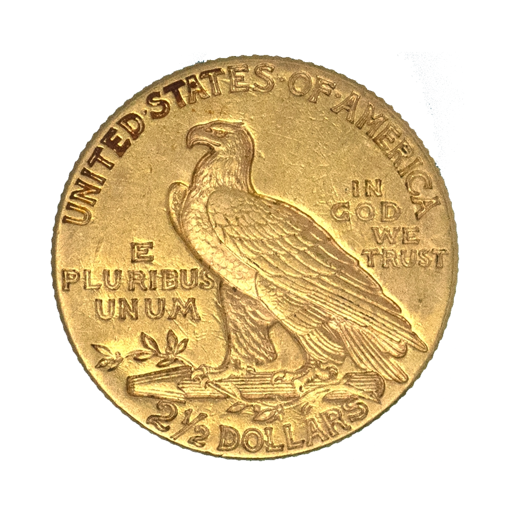 Pièce de monnaie : Etats-Unis- 2,5 dollars tête d'indien 1914 Philadelphie