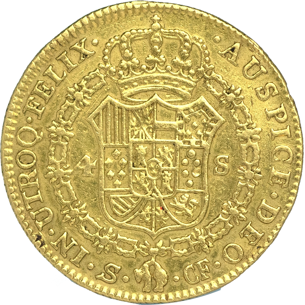 Pièce de monnaie : Espagne-4 Escudos or Charles III 1777 Séville