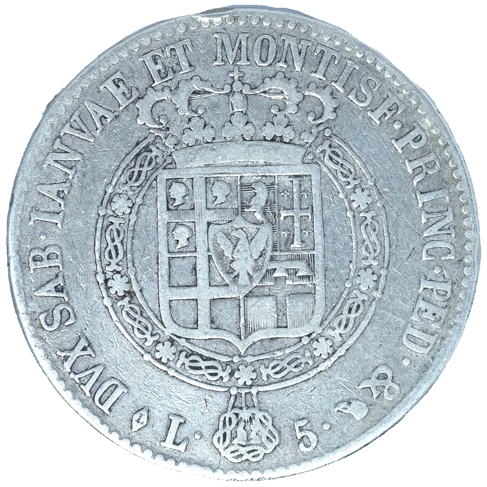 Pièce de monnaie : Italie-Victor-Emmanuel I 5 lire 1820 Turin