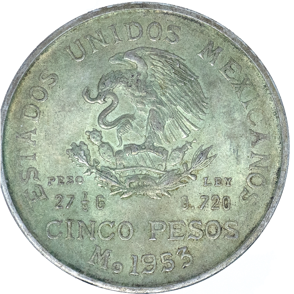 Pièce de monnaie : Mexique 5 Pesos Miguel Hidalgo y Costilla  aigle 1953 Mexico