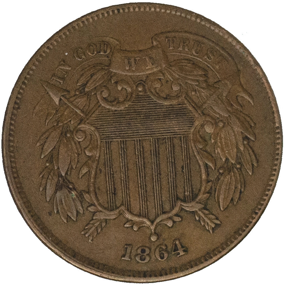 Pièce de monnaie : Etats-Unis 2 Cents 1864 Philadelphie