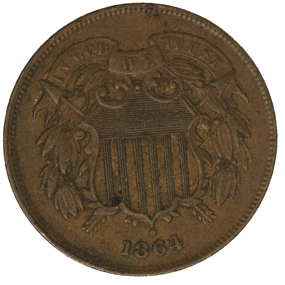 Pièce de monnaie : Etats-Unis 2 Cents 1864 Philadelphie