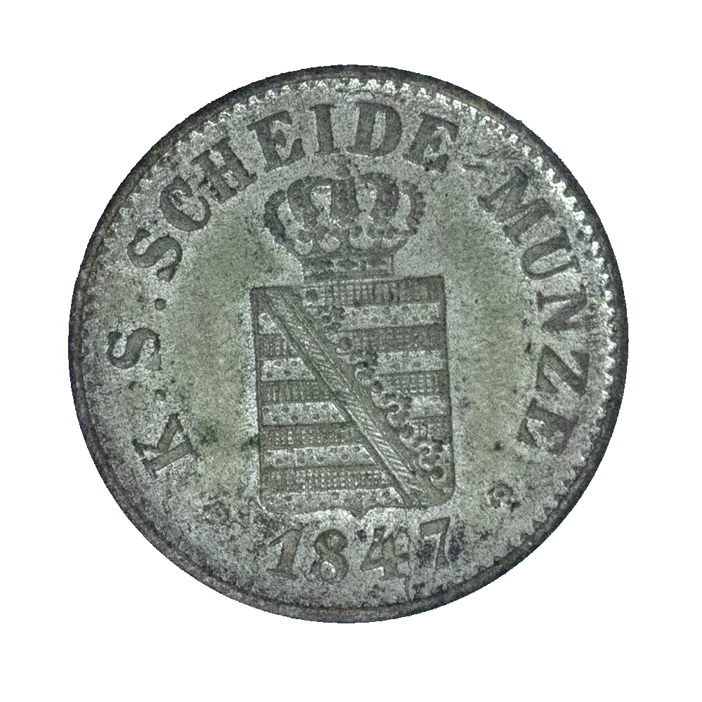 Pièce de monnaie : État de Saxe 1 Neugroschen Frédéric-Auguste II 1847 Dresde