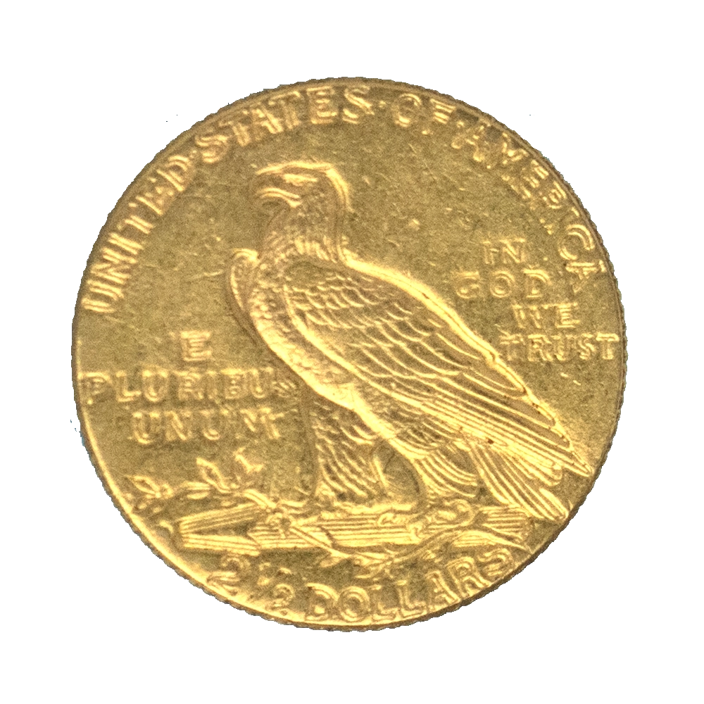 Pièce de monnaie : Etats-Unis- 2,5 dollars tête d'indien 1911 Philadelphie