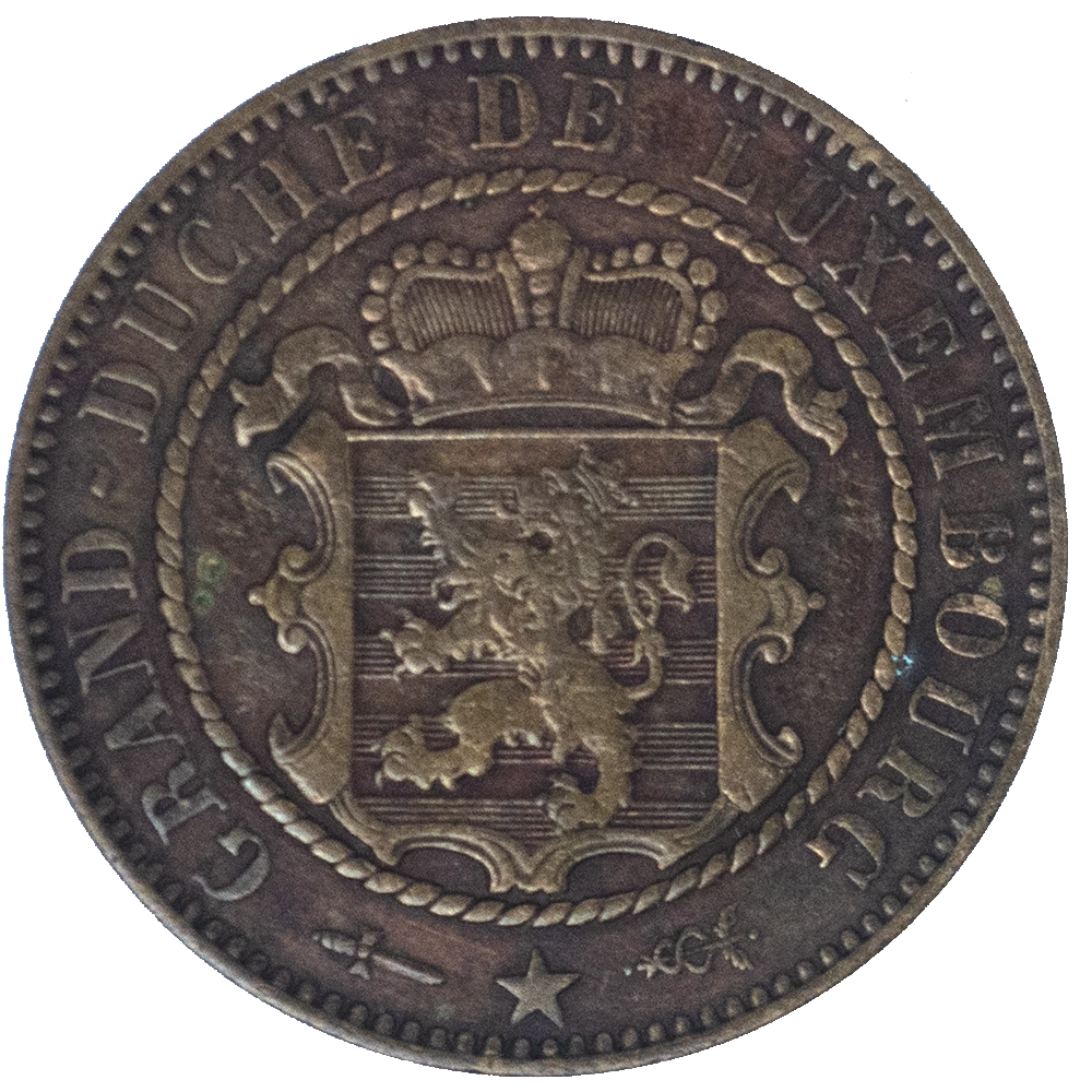 Pièce de monnaie : Grand duché de Luxembourg Guillaume II 10 centimes 1854 Bruxelles