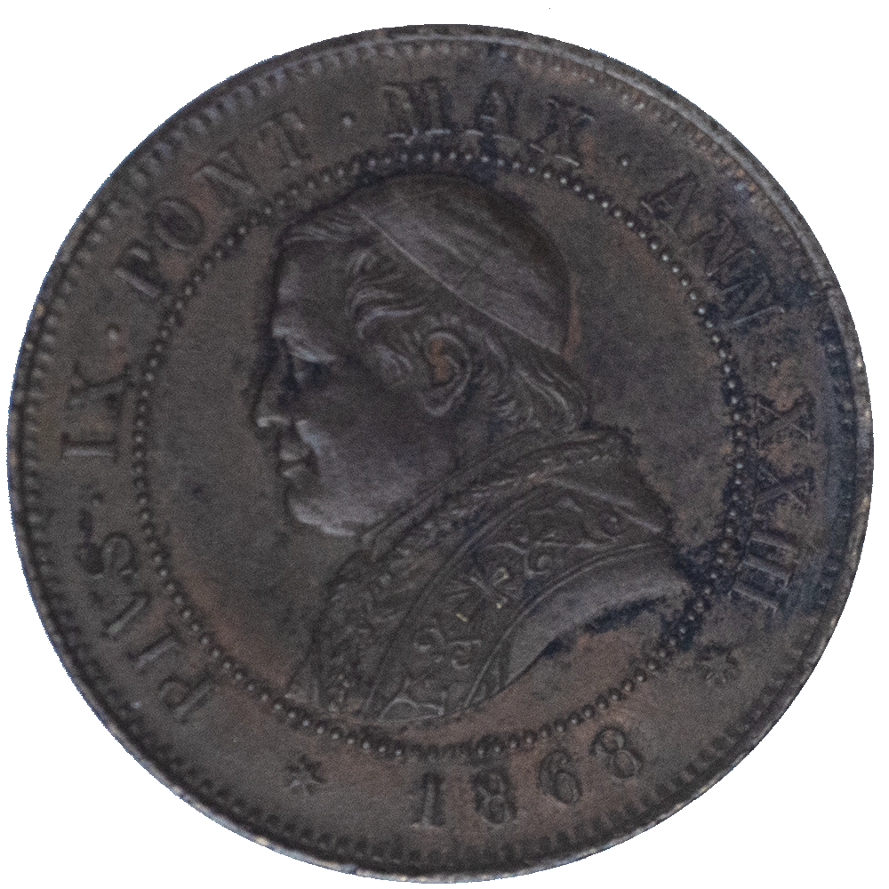 Pièce de monnaie : Vatican et États Pontificaux 4 Soldi 1868 Rome