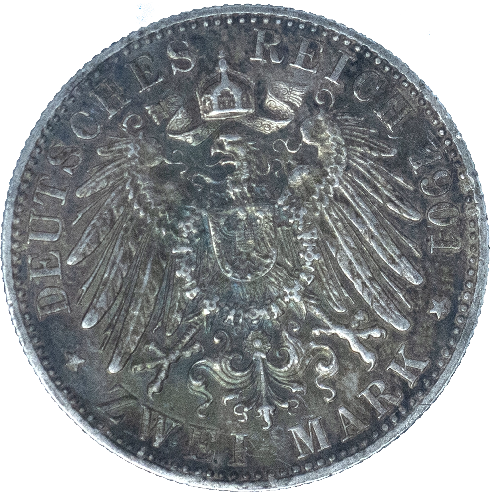 Pièce de monnaie : Allemagne Guillaume II 2 Marks 1901 Berlin
