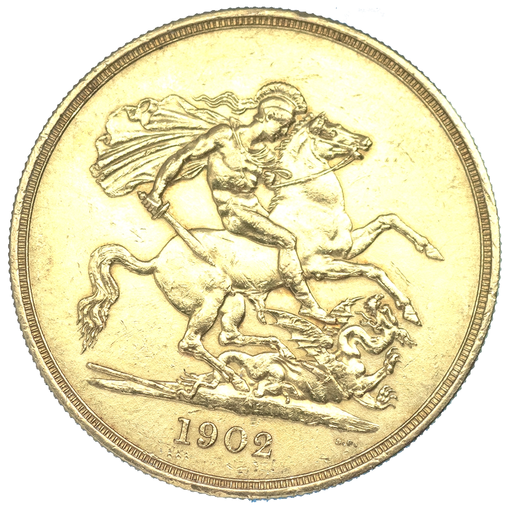 Pièce de monnaie : Royaume-Uni Édouard VII 5 Livres 1902 Londres