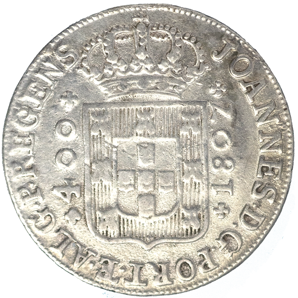 Pièce de monnaie : Portugal Jean VI Le Clément 400 Reis 1807 Lisbonne