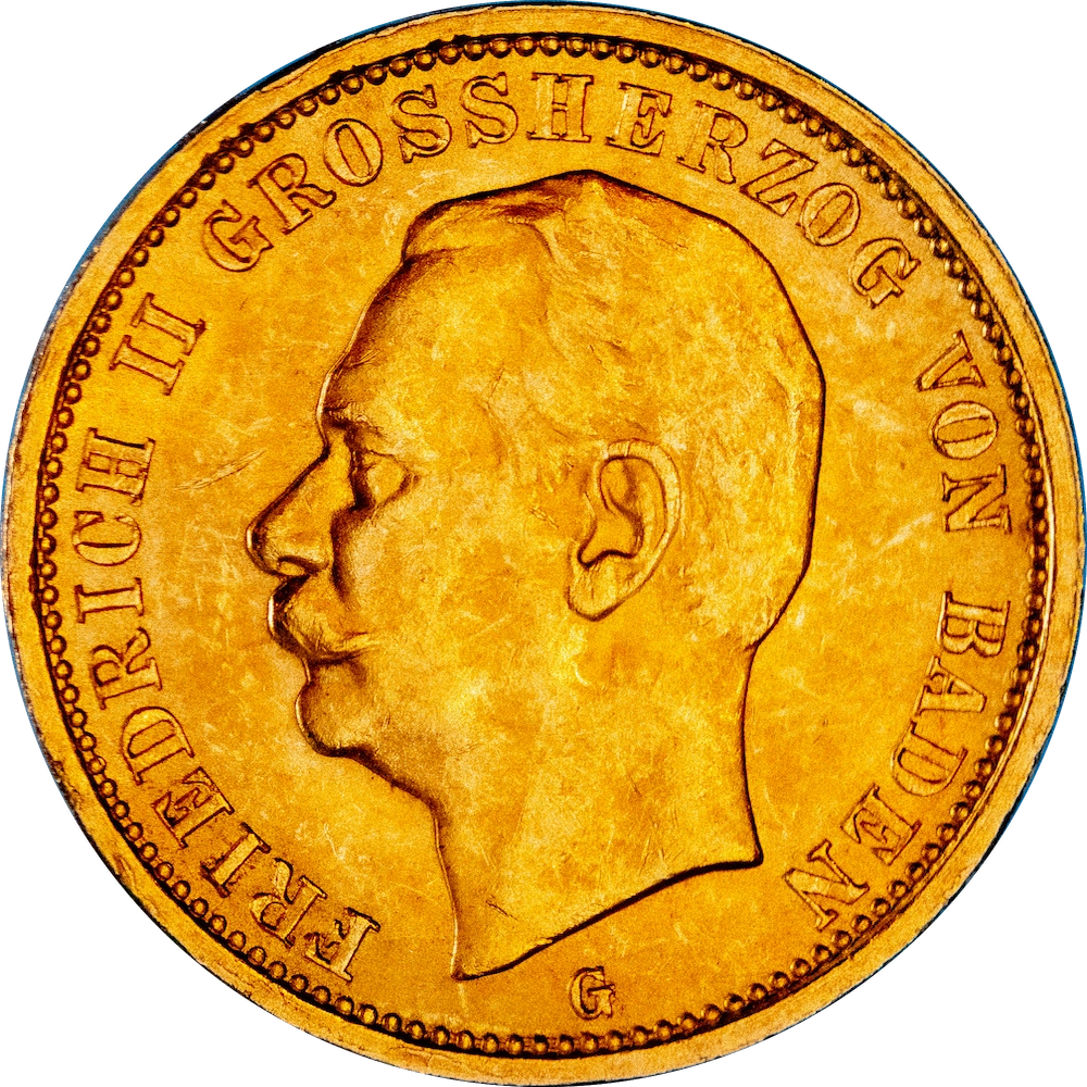 Bade - 20 Mark Frédéric II 1914 Karlsruhe