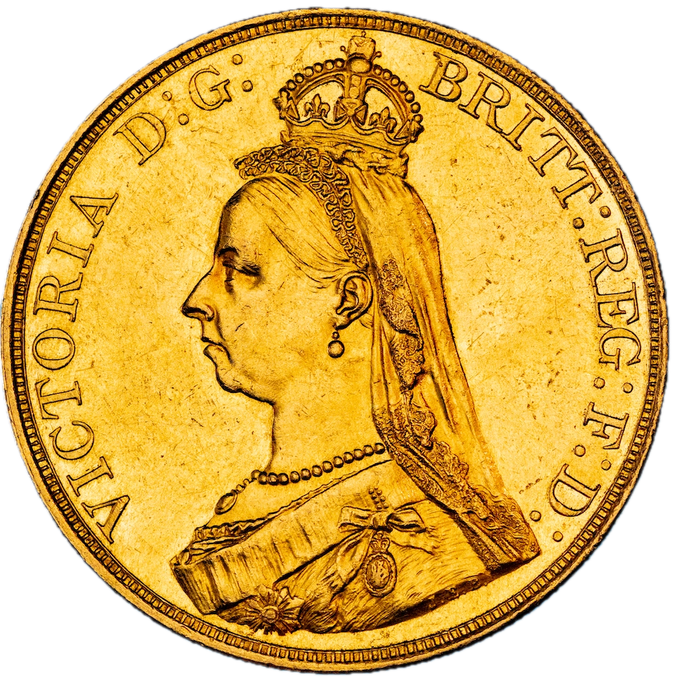 Royaume-Uni 5 Souverain Victoria buste du jubilé 1887 Londres