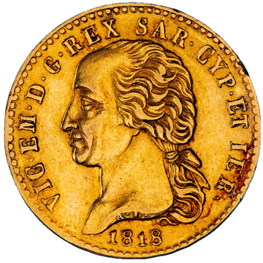 Italie-Victor Emmanuel I 20 Lire 1818 Turin