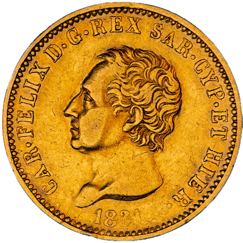Pièce de monnaie : Italie-Royaume de Sardaigne-40 Lire Charles Félix 1831 Turin