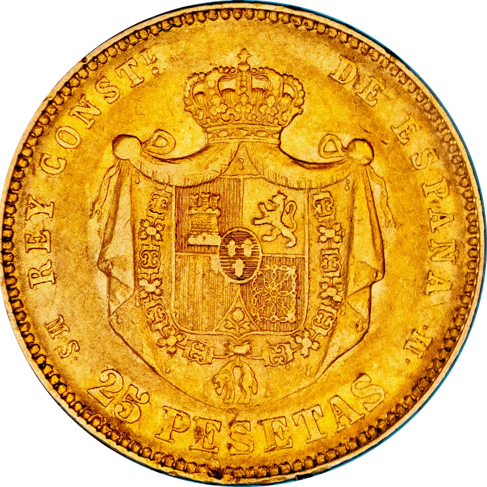 Royaume d'Espagne - 25 Pesetas Alphonse XII 1880 Madrid