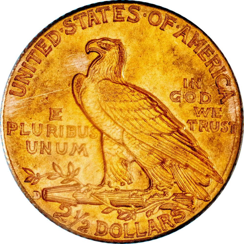 Etats-Unis 2,5 dollars tête d'indien 1914 Denvers