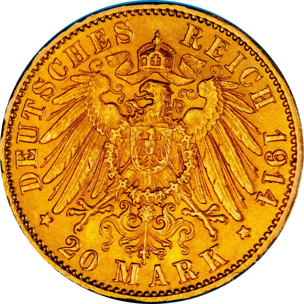 Bade - 20 Mark Frédéric II 1914 Karlsruhe