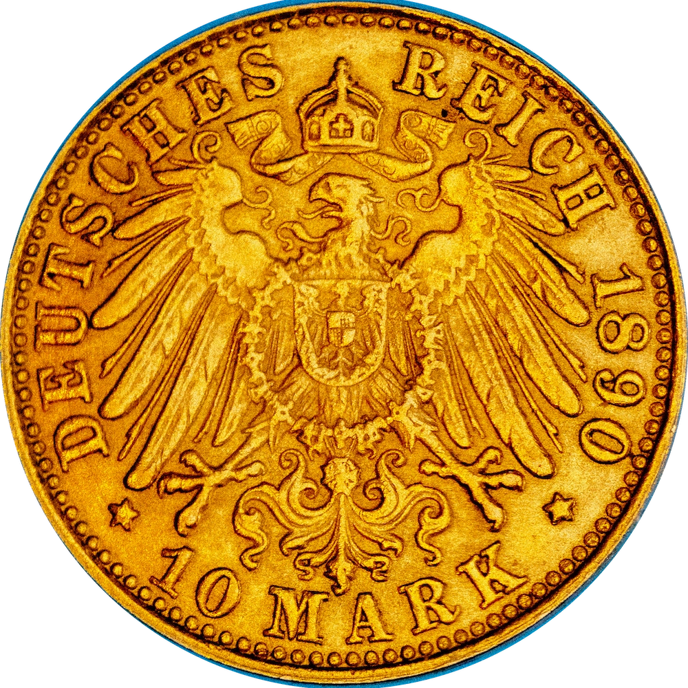 Royaume de Prusse 10 mark Wilhelm II 1890 Berlin