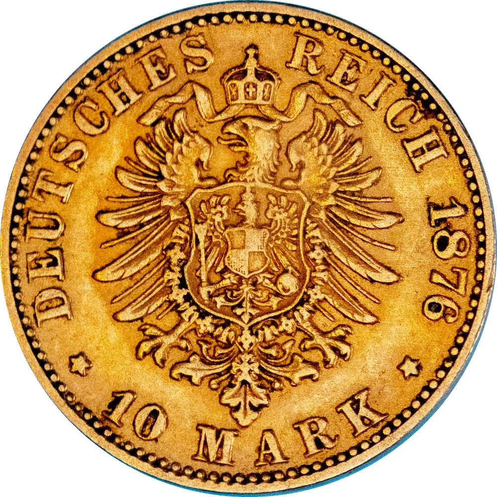 Allemagne-Duché de Bade-10 mark- Frédéric Ier - 1876 Karlsruhe
