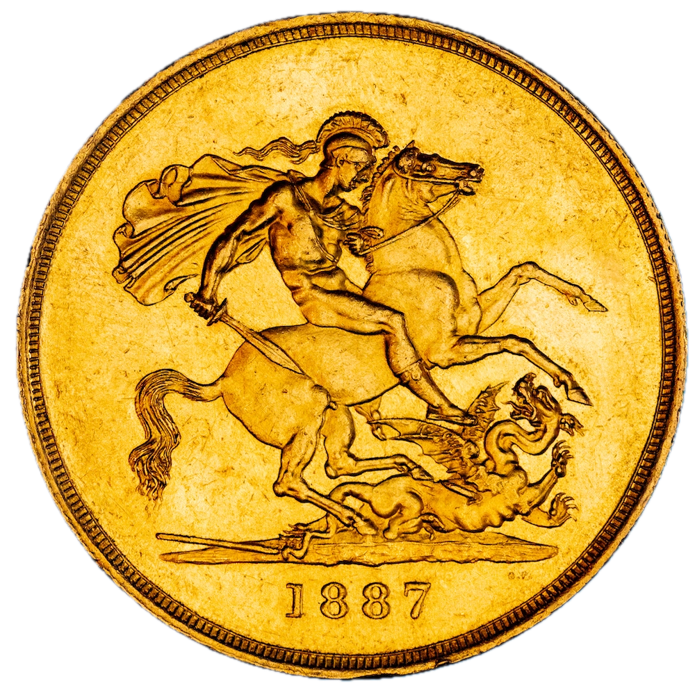 Royaume-Uni 5 Souverain Victoria buste du jubilé 1887 Londres
