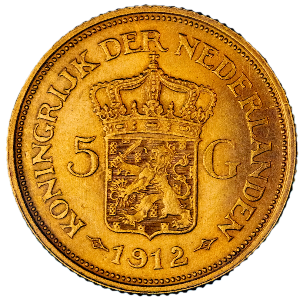 Pièce de monnaie : Pays-Bas-5 Guldens Wilhelmina 1912 Utrecht
