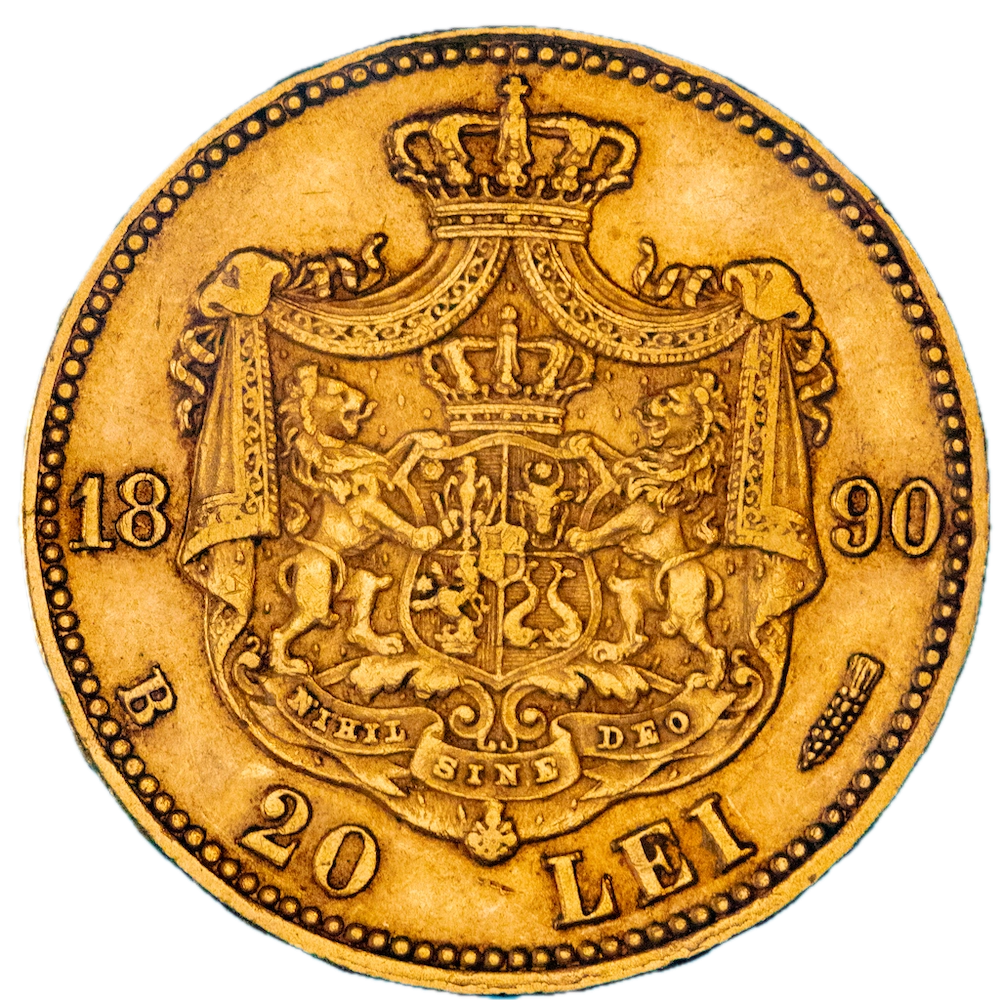 Pièce de monnaie : Roumanie-20 lei Charles Ier 1890 Bucarest