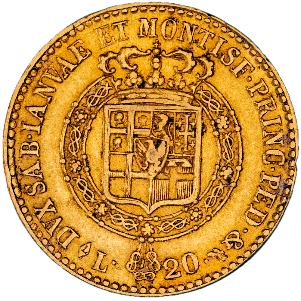 Italie-Victor Emmanuel I 20 Lire 1818 Turin