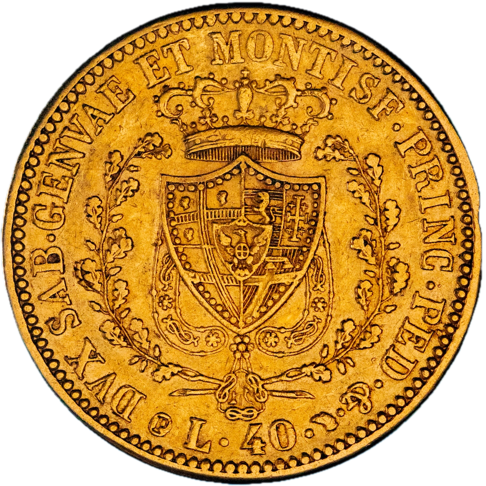 Pièce de monnaie : Italie-Royaume de Sardaigne-40 Lire Charles Félix 1831 Turin