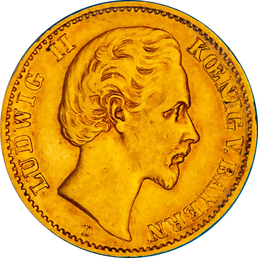 Royaume de Bavière 10 Mark Ludwig II 1875 Munich