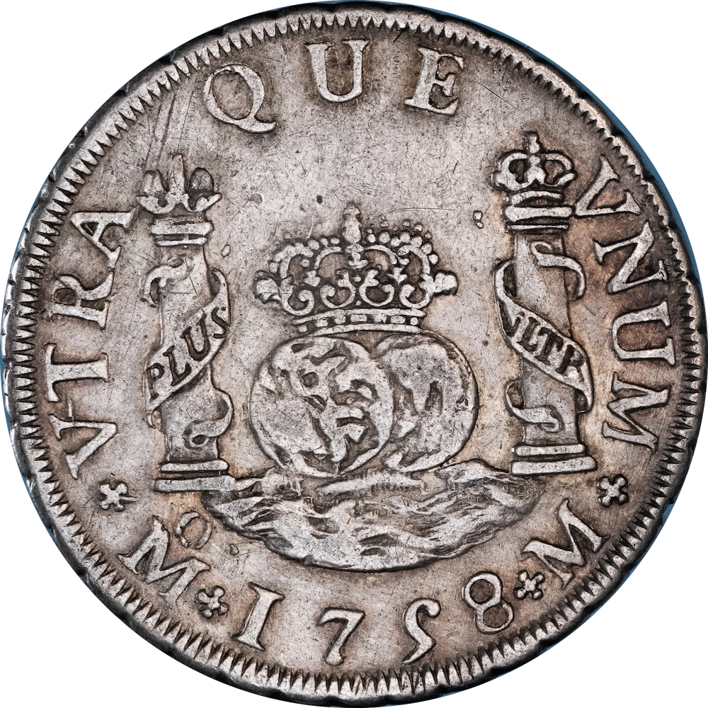 Pièce de monnaie : Mexique-2 reales Ferdinand VI 1758 Mexico