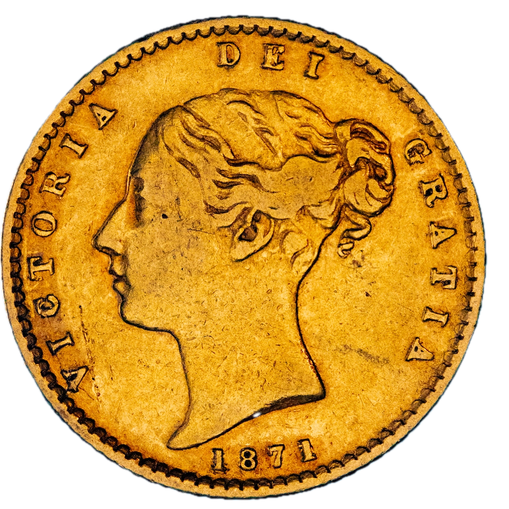 Pièce de monnaie : Royaume-Uni-1/2 Souverain Victoria 1871 Londres