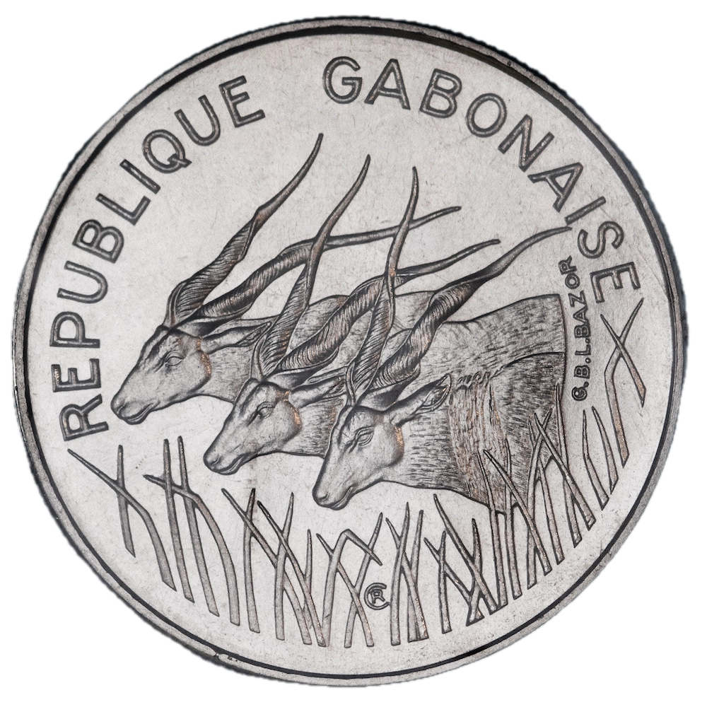 Gabon Essai de 100 francs Antilopes 1971 Paris