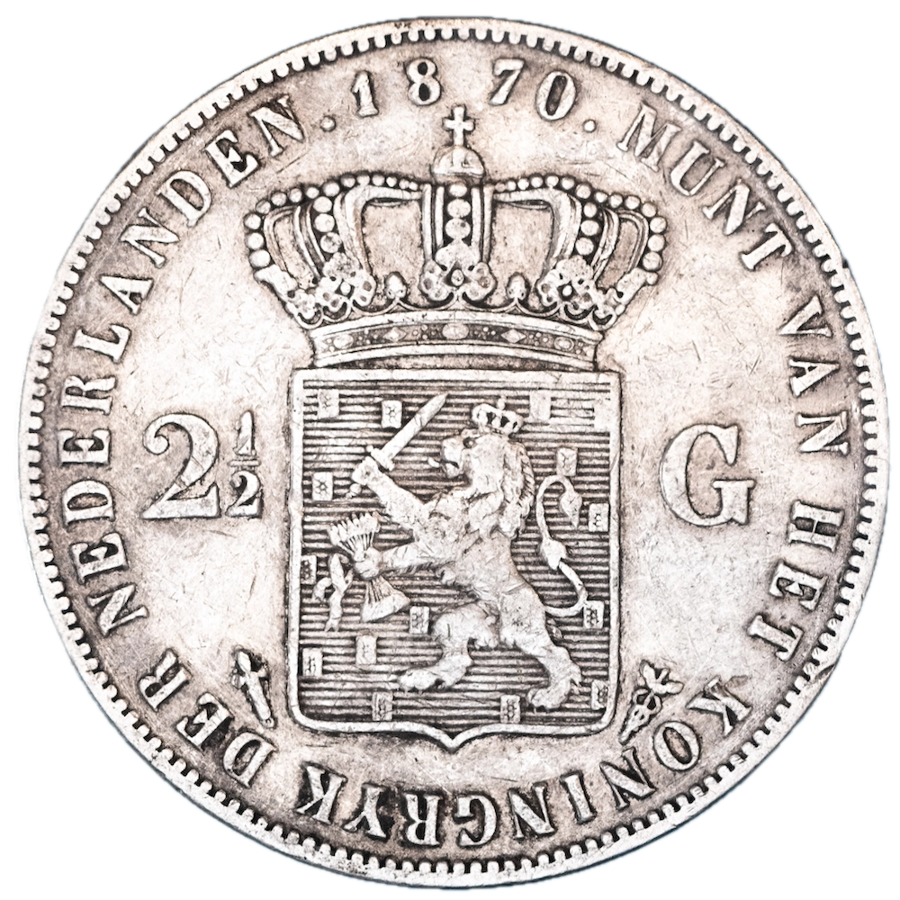 Pays-Bas 2,5 Gulden Guillaume III 1870 Utrecht
