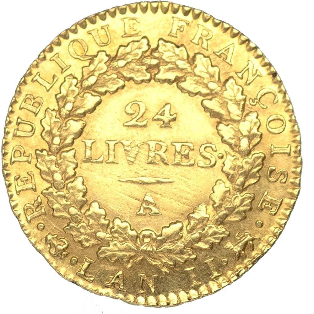 Pièce de monnaie : Convention 24 livres 1793 Paris
