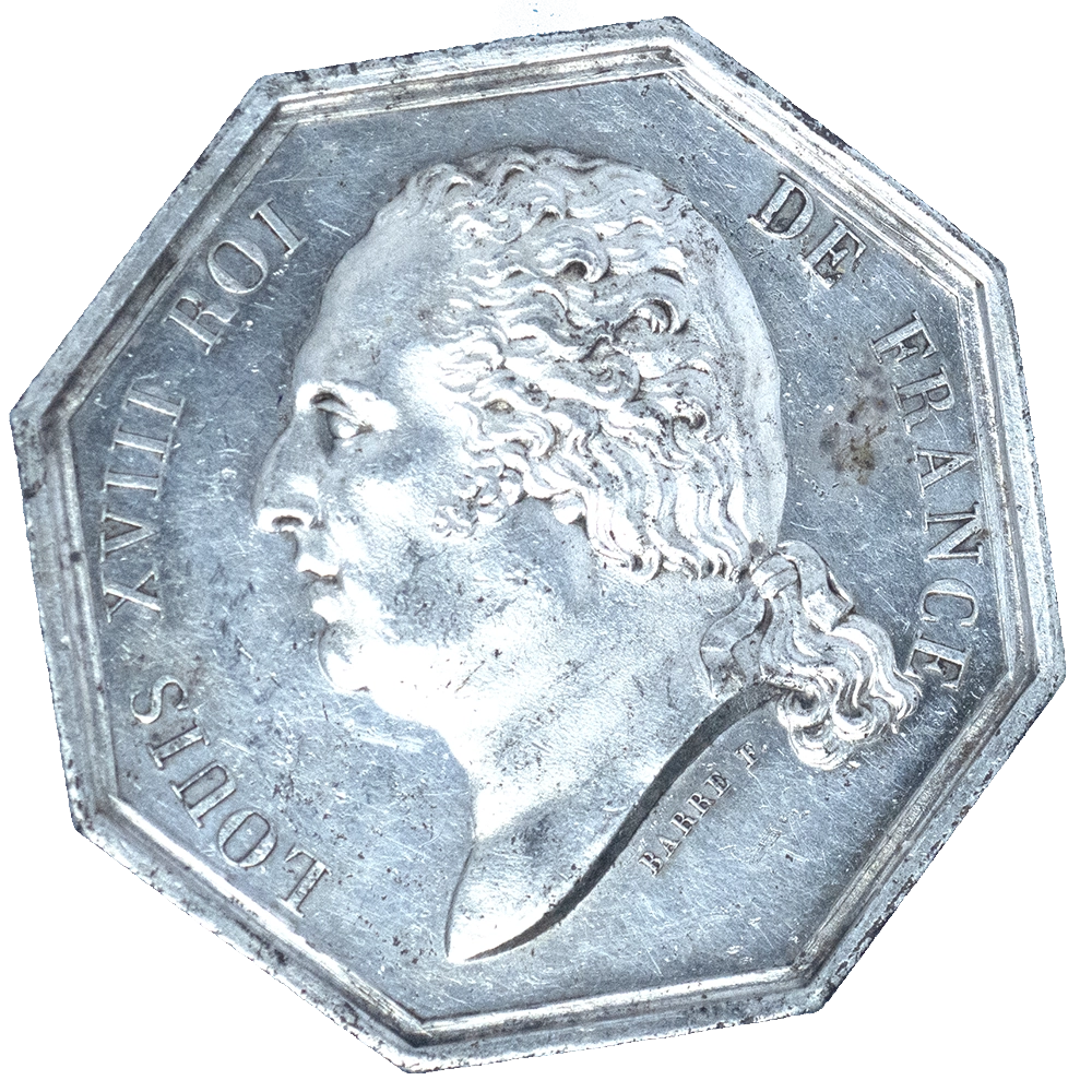 Jeton Louis XVIII : Jeton octogonal Caisse hypothécaire 1820