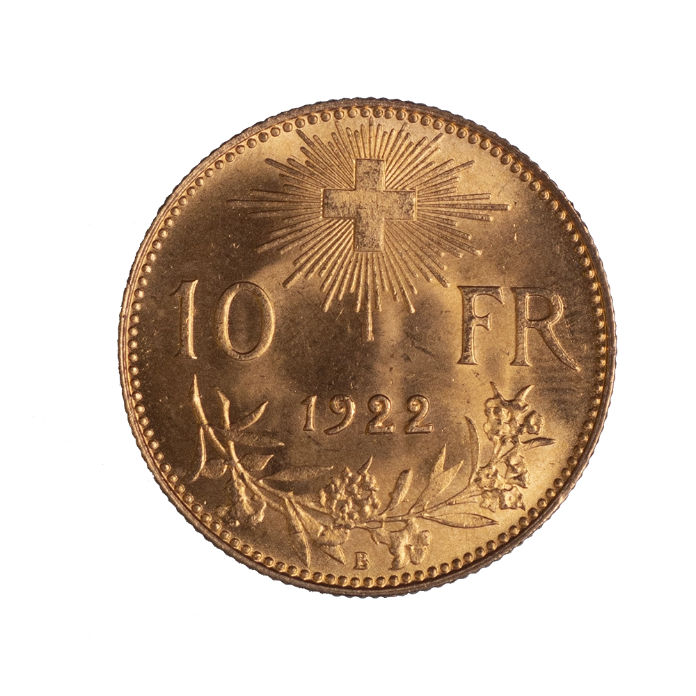 Pièce de monnaie : Suisse-10 francs Vreneli 1922 Berne