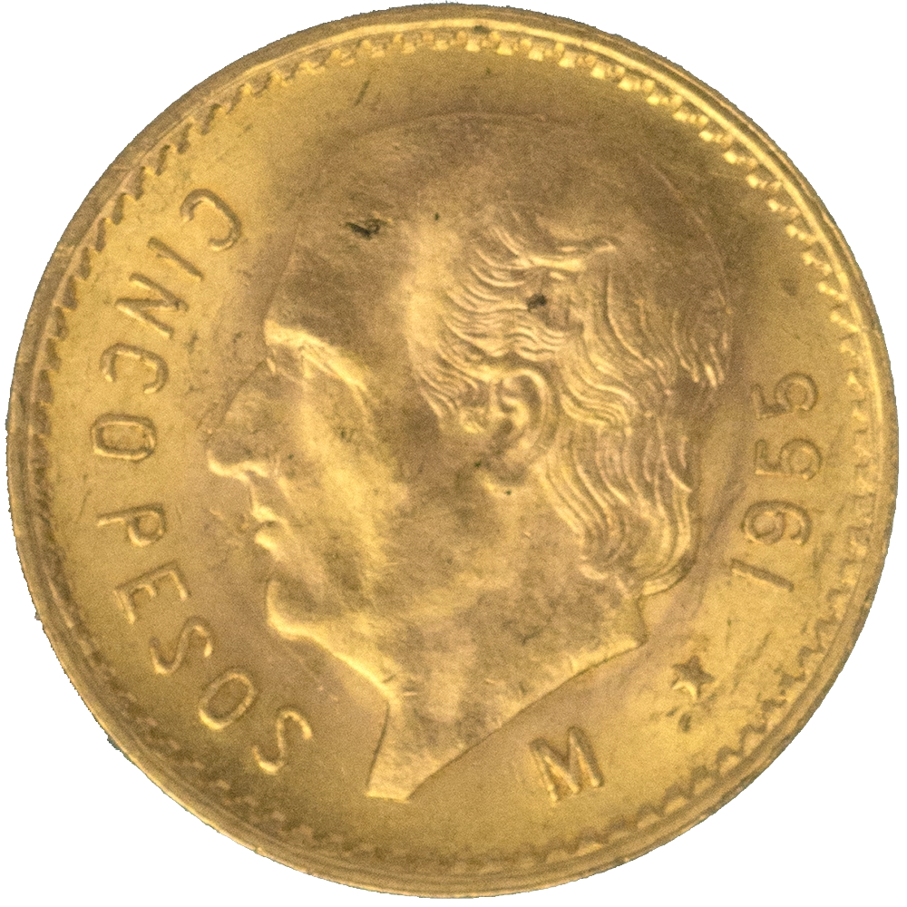 Pièce de monnaie : Mexique-5 pesos 1955 Mexico