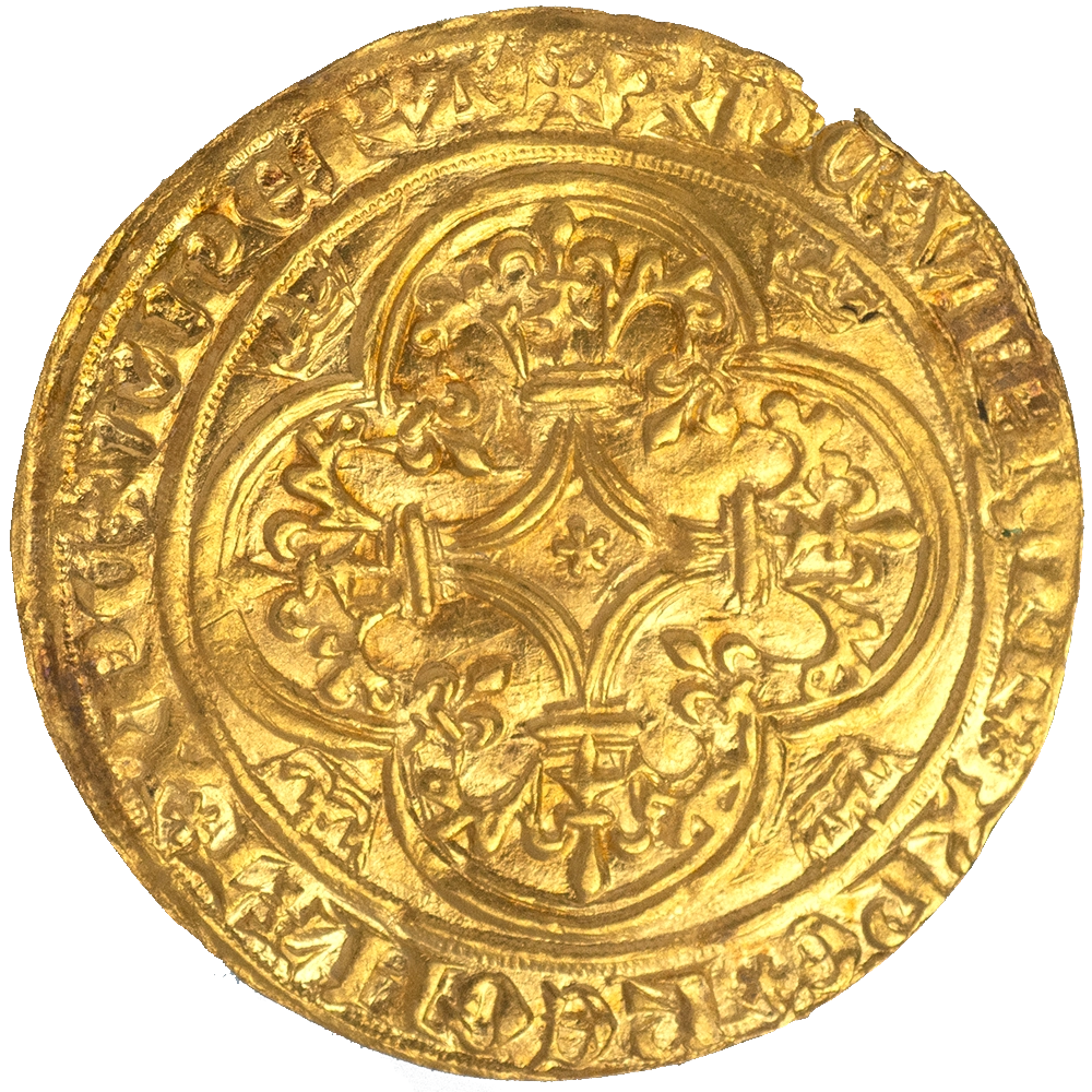 Pièce de monnaie : Charles VI-Écu d'or à la couronne - Angers