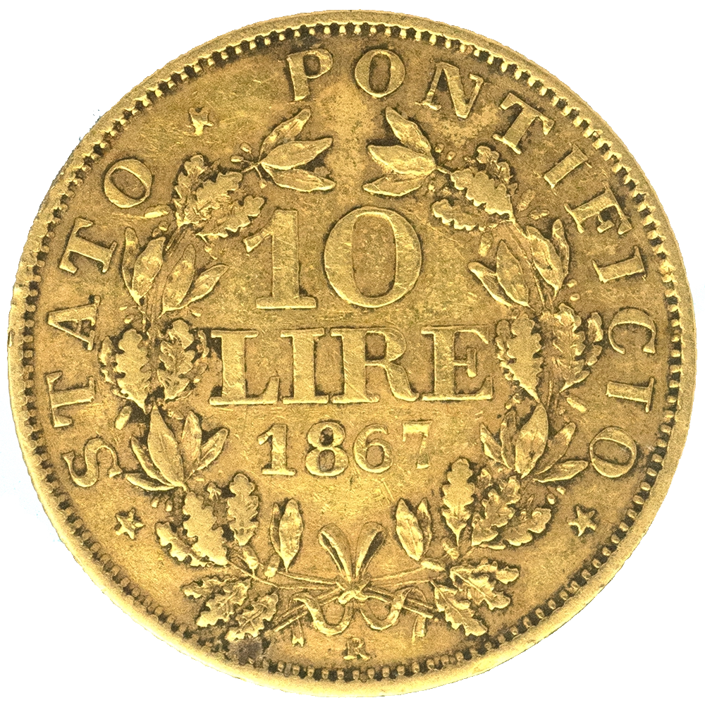 Pièce de monnaie : Vatican-Pie IX 10 lire 1867 Rome
