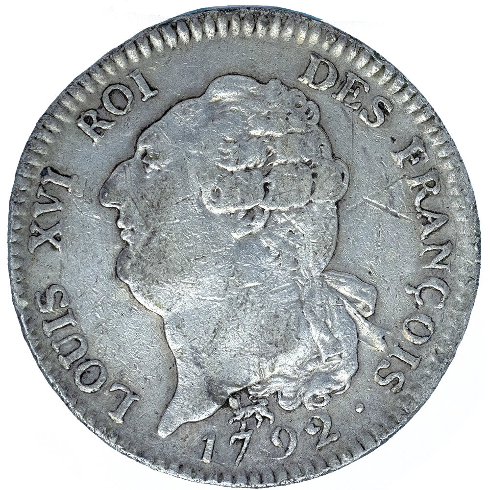Pièce de monnaie : Louis XVI-Écu au Génie 1792 (l'an 4) Limoges