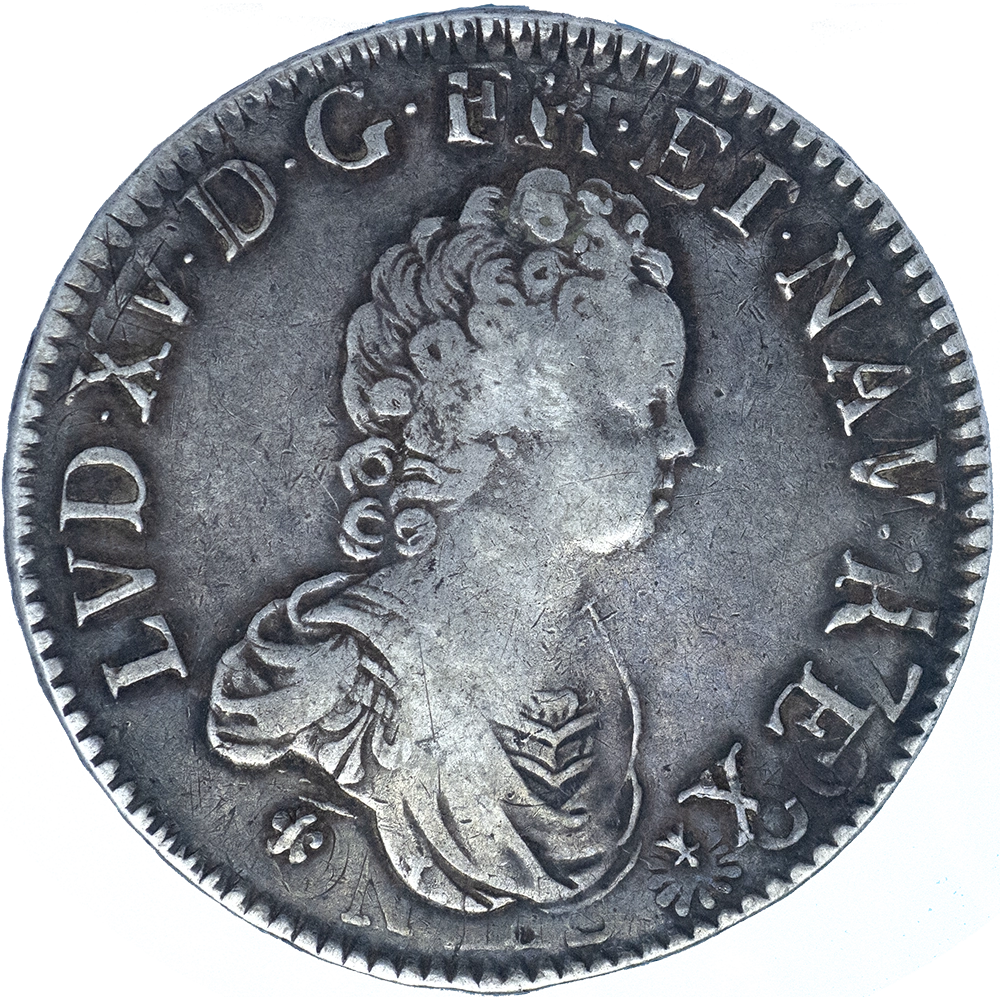 Pièce de monnaie : Louis XV-Écu Vertugadin 1716 Paris
